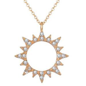 💎New Gold Plated Crystal Rhinestone Sun Necklace